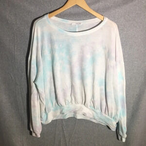 Womens Honey Belle Sweater Pastel Tie Dye Cropped Thin Colorful Feminine Casual